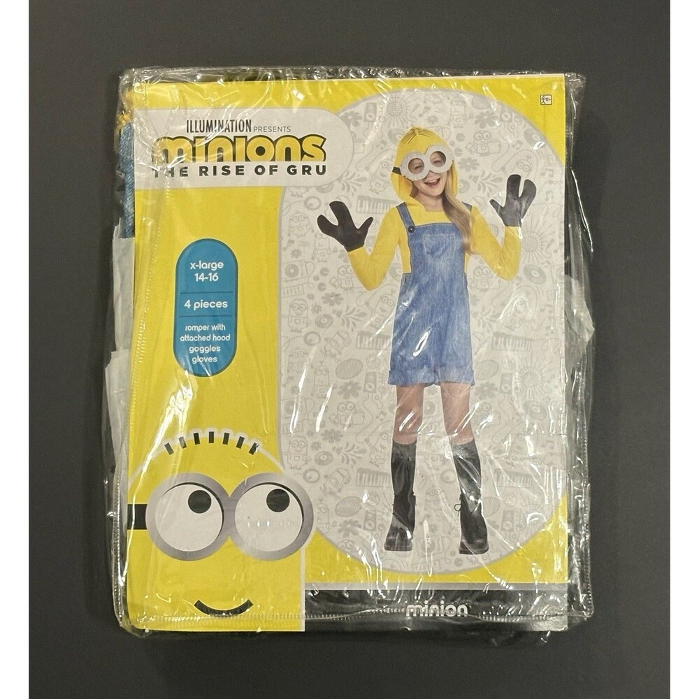 Minions The Rise of Gru Kid's Minion Costume Cosplay Size Youth XL (14-16)